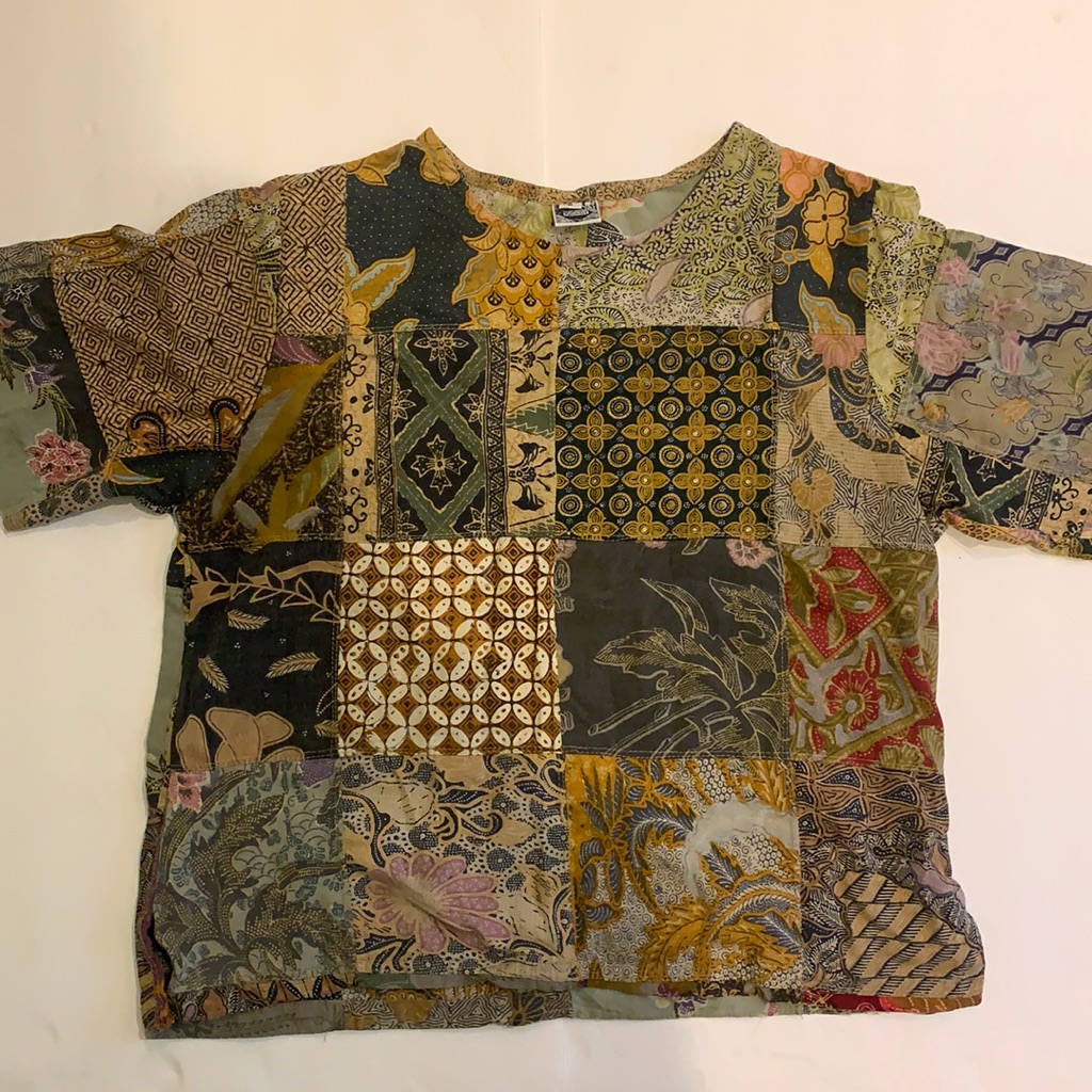 Patchart Patchwork Cotton Basic Crew Neck Tee